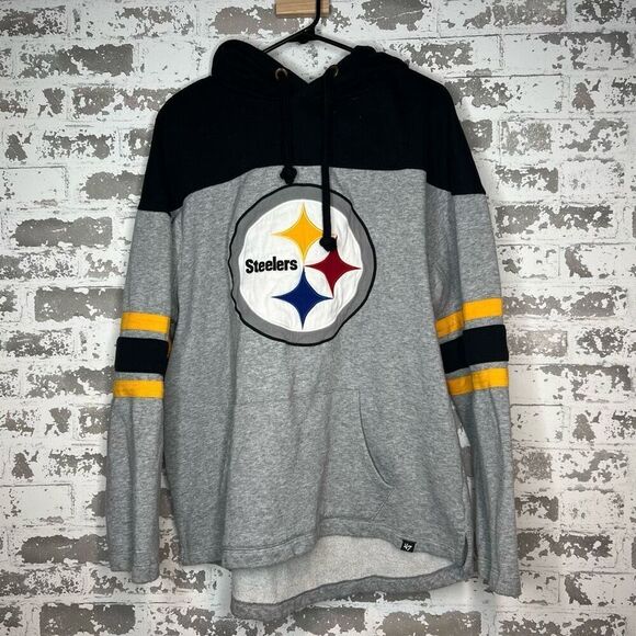 47 Other - 47 Brand Pittsburgh Steelers Gray Black Yellow Pullover Hoodie